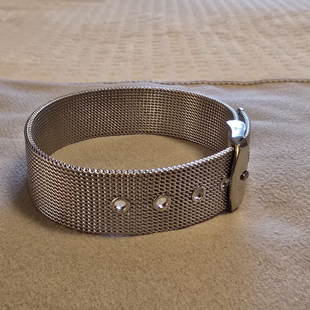 Stainless Steel Mesh Belt Buckle Bracelet - Picture 2 of 6